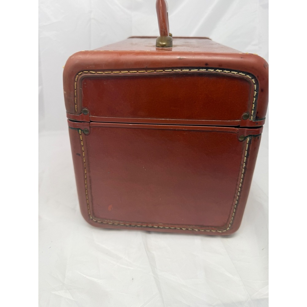 Vintage Samsonite Train Case Shwayder Bros Red Brown Hard Shell Vanity Luggage - Picture 14 of 14